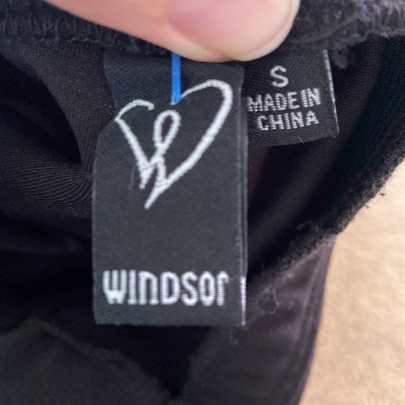 Windsor Black Pencil Skirt with Split with Rhinestone Fringe Size Small - Picture 4 of 5